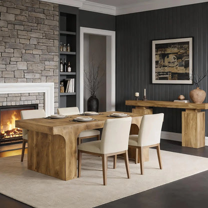 Farmhouse Modern Style Dining Table with Arch Design