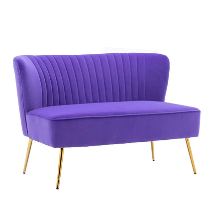 Velvet Contemporary Velvet Upholstered Love Seat
