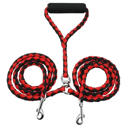 1.4m Pet Double Leash, 2 Way Couplers, Rope Elastic