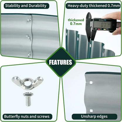 4x4ft Round Metal Raised Garden Bed, Durable Planter Box