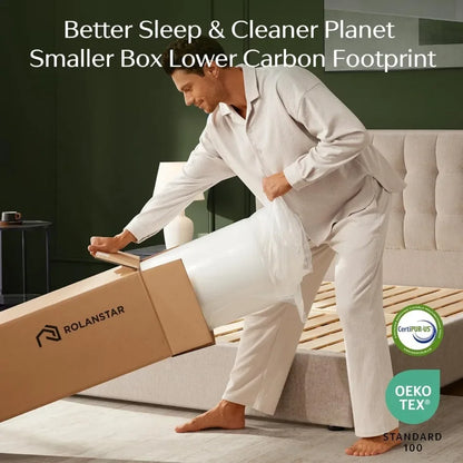 Gel Memory Foam Mattress in a Box, Fiberglass Free, Breathable