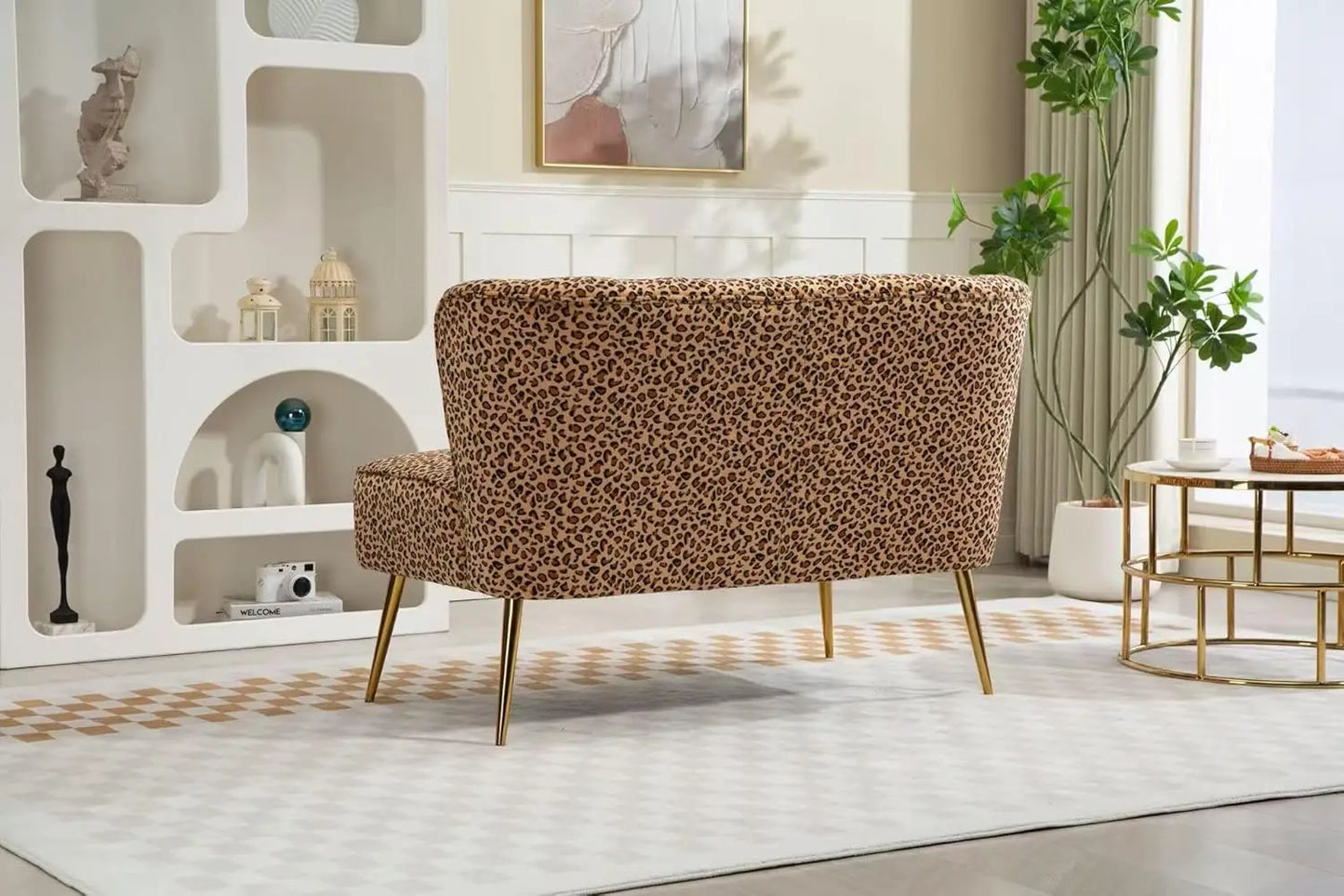 Velvet Contemporary Velvet Upholstered Love Seat