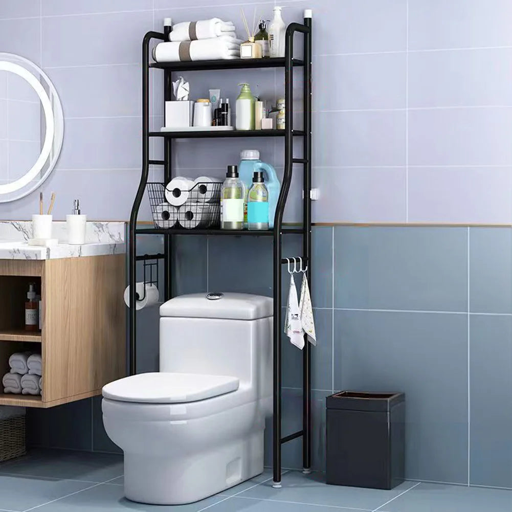 Freestanding Over The Toilet Metal Shelves, w/Paper Holder