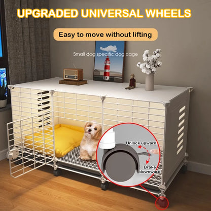 Dog Kennel w/Wheels & Tray