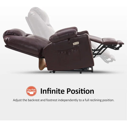 Dual Motor Power Lift Recliner With Extended Footrest,
