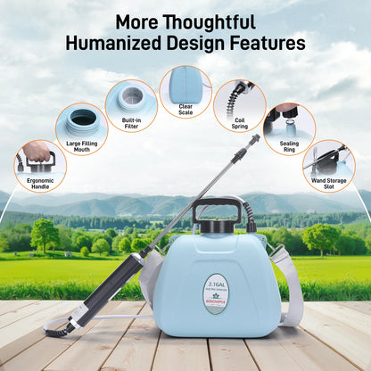 2.1 Gallon Electric Garden Sprayer w/Adjustable Shoulder Strap & 2000mAh Battery