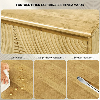 Entertainment Center w/Storage Shelves & Cable Management, TV Media Console