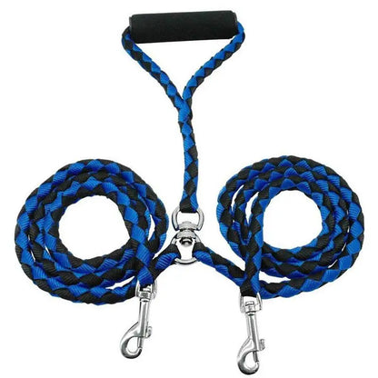 1.4m Pet Double Leash, 2 Way Couplers, Rope Elastic