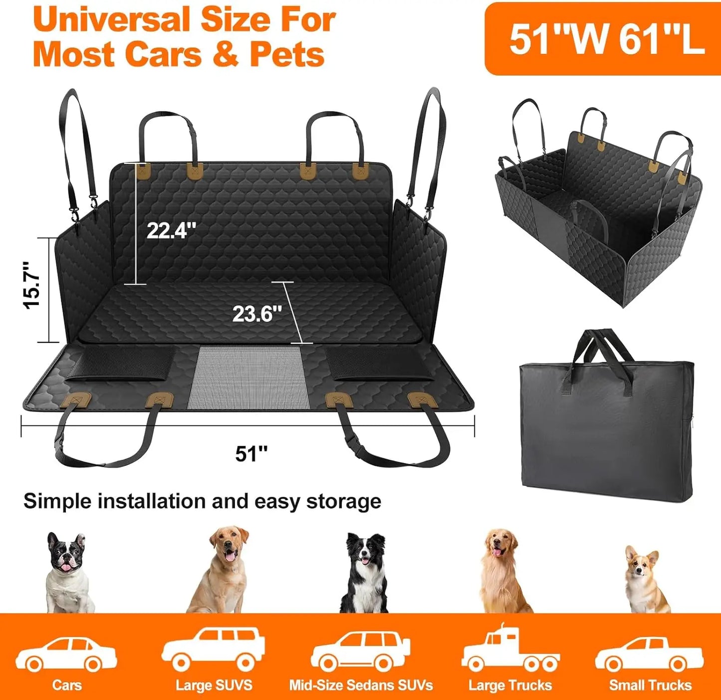 Waterproof Pet Travel Foldable Dog Car Seat/Seat Protector