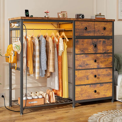 Dresser With Hanging Rack