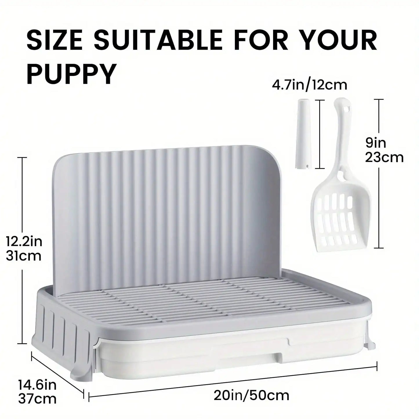 Dog Potty Tray w/Protection Wall, No Leak, Keep Paws Dry & Floors Clean
