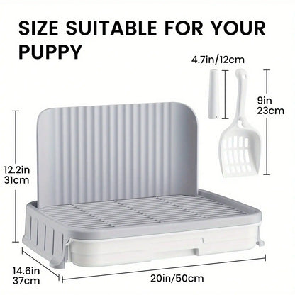 Dog Potty Tray w/Protection Wall, No Leak, Keep Paws Dry & Floors Clean