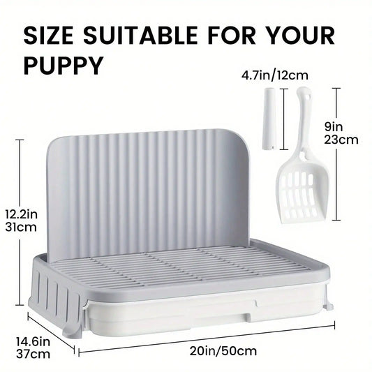 Dog Potty Tray w/Protection Wall, No Leak, Keep Paws Dry & Floors Clean