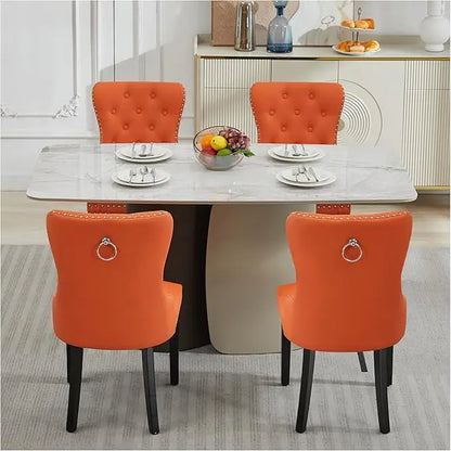 Velvet Tufted Upholstered Dining Room Chair with Stainless Steel Legs