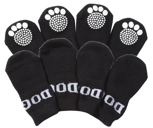 Pet Socks w/Rubberized Soles ,& Anti-Slip Grips, Soft Comfortable Fabric for Pet Paws