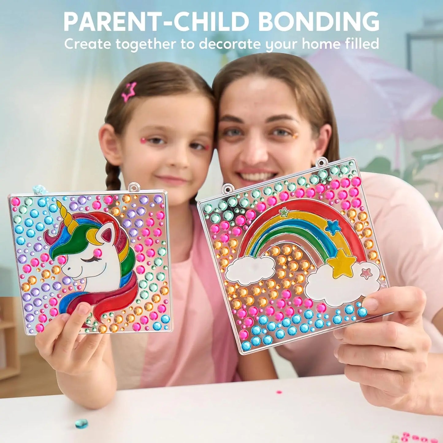 4PCS Window Art 2-in-1 Gems and Gels Suncatcher