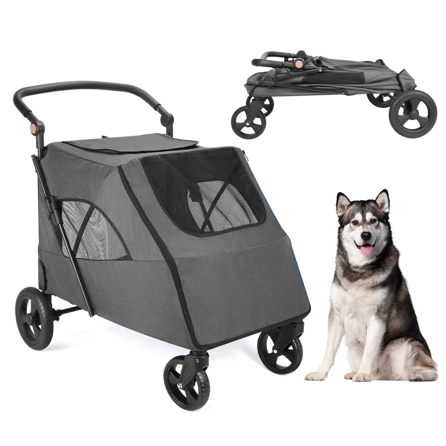 Medium/larger Pet Stroller 4-Wheel