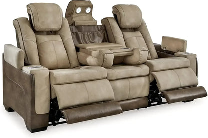 Power Reclining Sofa with Adjustable Headrest and