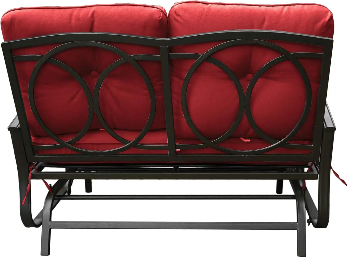 Cozy Rocking Glider Loveseat, Sturdy Frame & Cushioned Seats