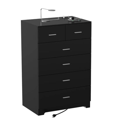 Wooden Dresser with Power Outlets