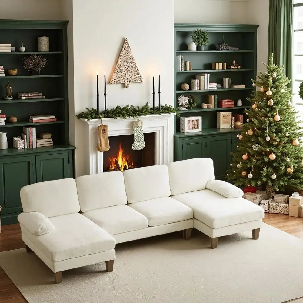 Sectional U-Shaped Sofa with Double Chaise