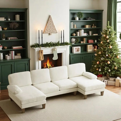 Sectional U-Shaped Sofa with Double Chaise