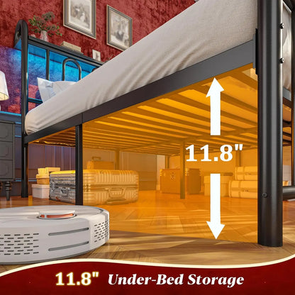 Metal Victorian Platform Bed Frame with LED Lights