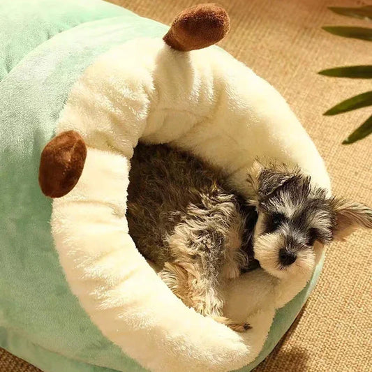 Warm Small Pet Kennel Bed, Cute Slippers Shaped, Foldable Washable