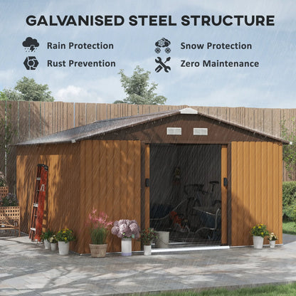 13' X 11' Steel Outdoor Utility Storage Tool Shed