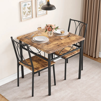 Table with Metal & Wood Chairs for 2