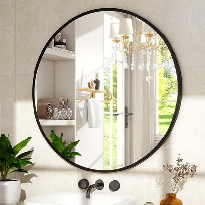 36 inch Circular Metal Wall Mirror
