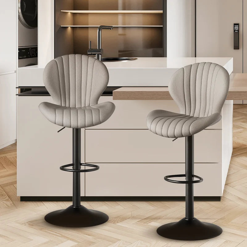 2 Piece Luxury Backrest Bar Stools