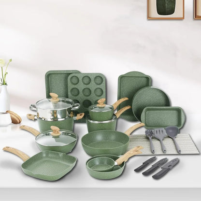 Granite Cookware Set, Induction Compatible, 30-Piece