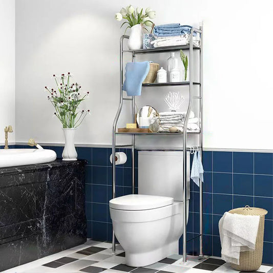 Freestanding Over The Toilet Metal Shelves, w/Paper Holder