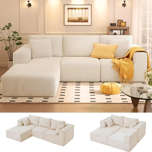 Modular Sectional L Shaped Sofa with Chaise