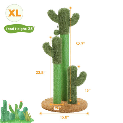 Small Cactus Cat Tree with Condo, Hammock & Dangling Ball
