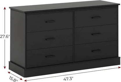 6 Drawer Wooden Double Dresser
