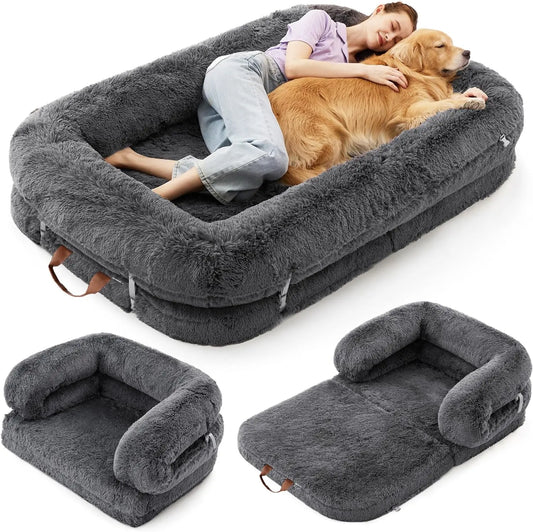 Foldable 3-in-1 Orthopedic Giant Bean Bed w/Waterproof Liner
