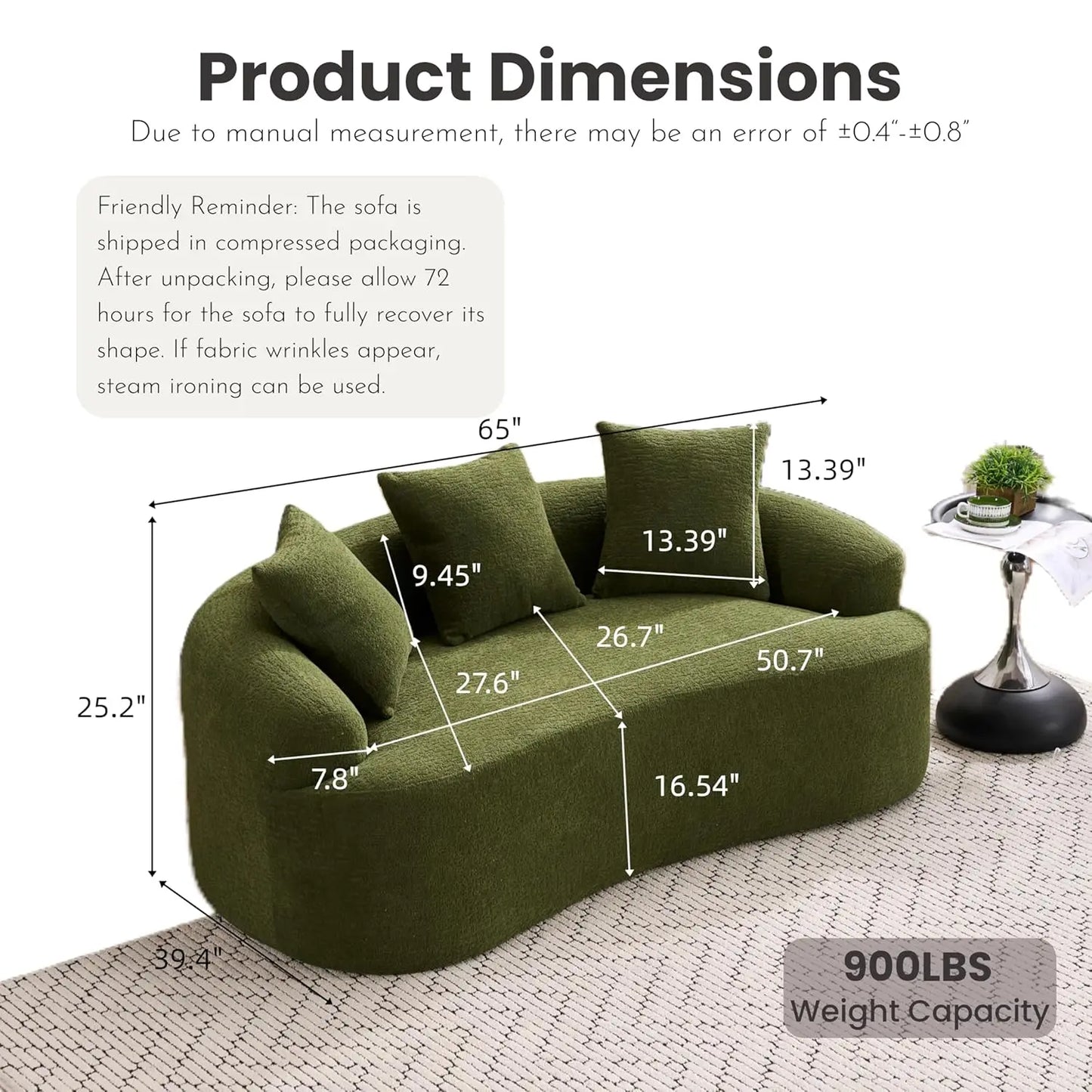 Chenille Small Curved Loveseat