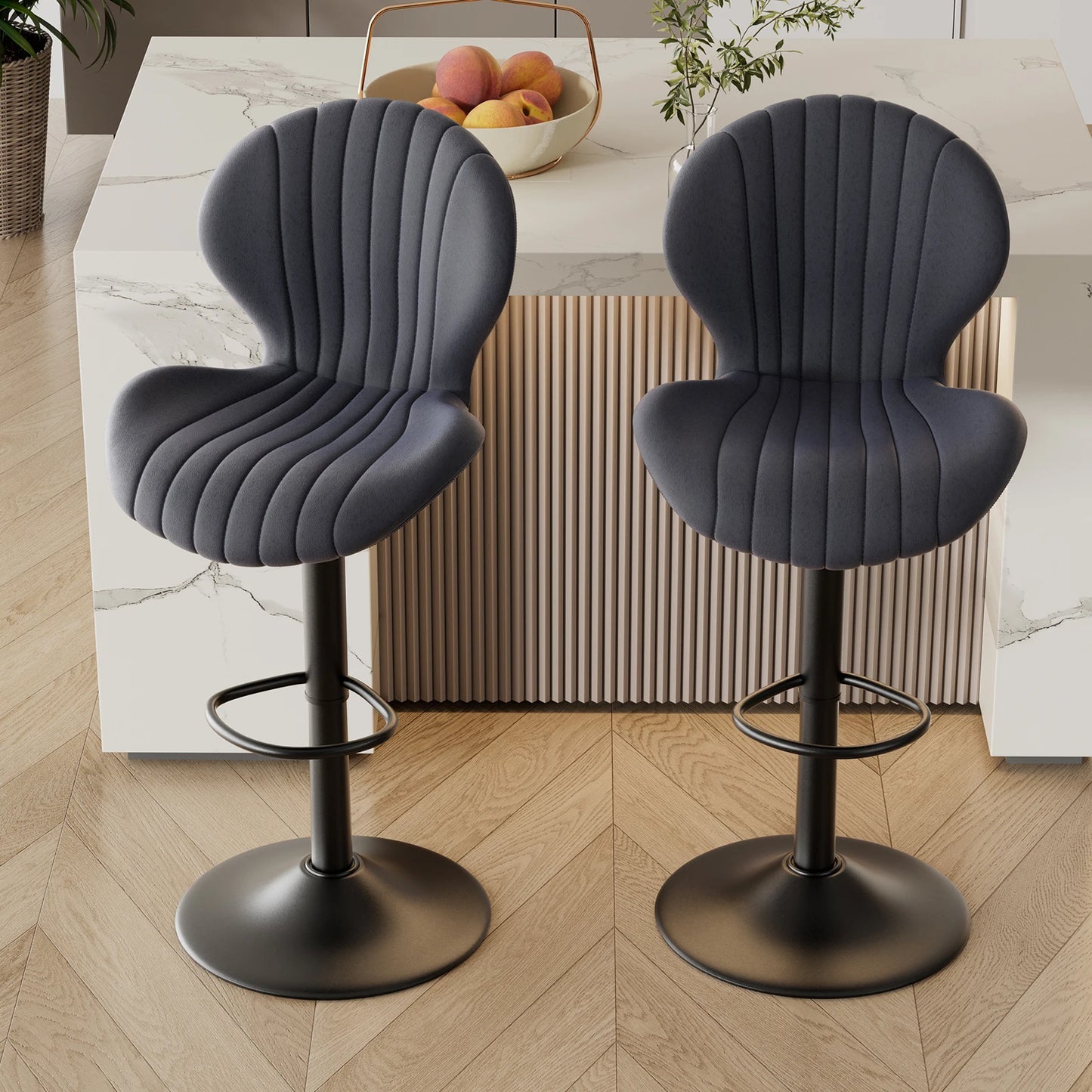 2 Piece Luxury Backrest Bar Stools