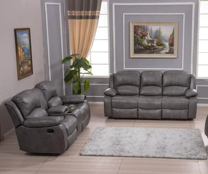 2PC Leather Air Reclining Sofa Loveseat Set