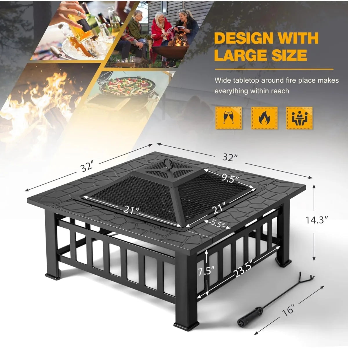 Metal Fire Pit Table