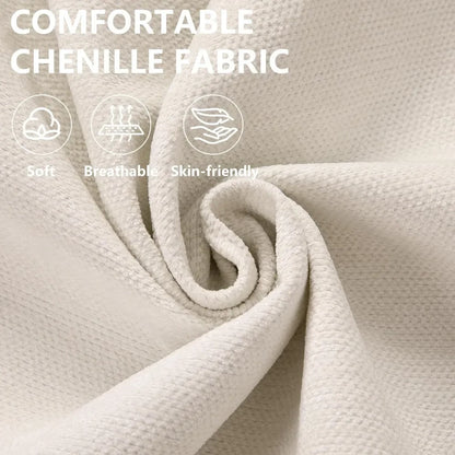 Oversized Chenille Chaise Lounge with Ottoman