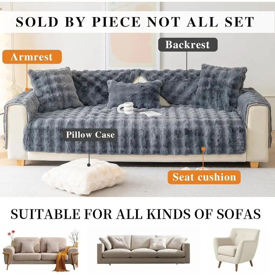 NonSlip Plush Couch Covers Washable, Furniture Protector