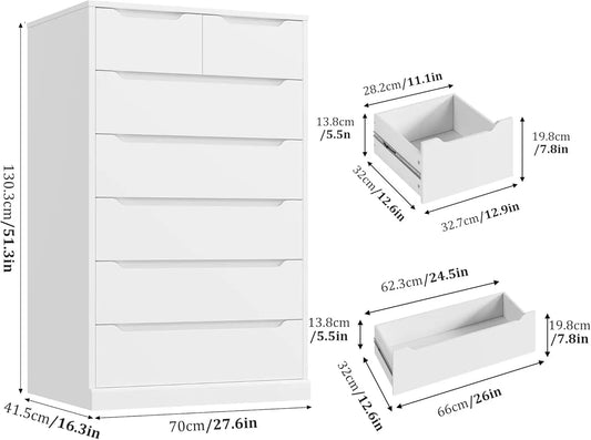 Wooden Chest of Drawers with Cut-Out Handles