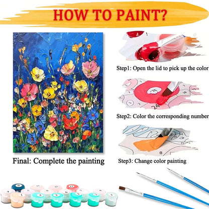 Flower Bed Art Paint By Numbers Craft Kit