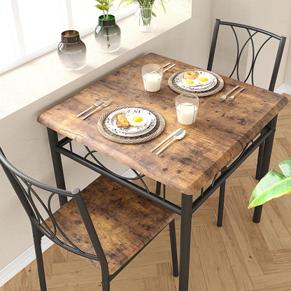 Table with Metal & Wood Chairs for 2