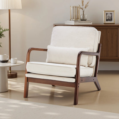 Modern Solid Wooden Frame Accent Chair