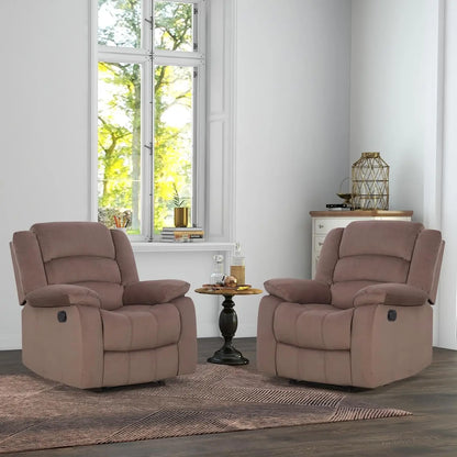 Recliner Chair Set of 2, with Overstuffed Arm and Back