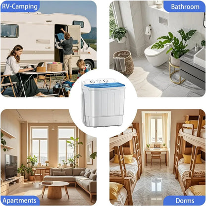 Compact Mini Washing Machine with Drying Rack